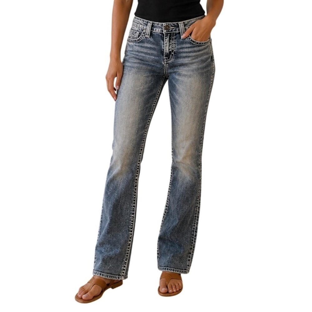 Big Star Acid‎ Wash Distressed Jenna Low Rise Skinny Jeans Women's 27L